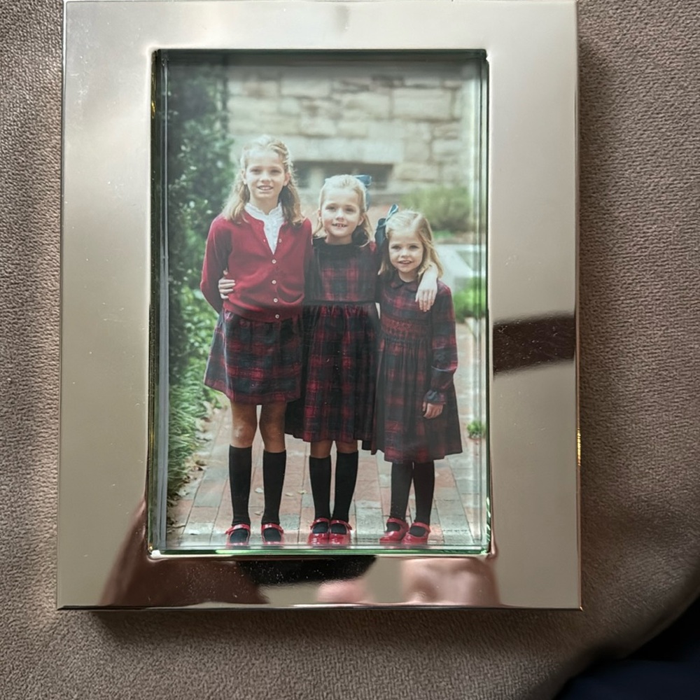 Silver and glass frame